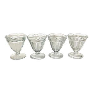 Vintage Anchor Hocking Clear Ice Cream /Sundae Glasses- Set of 4