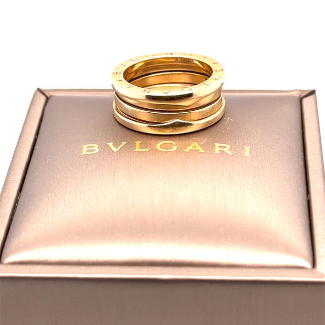 Bvlgari 18ct Yellow Gold B.Zero1 3-Band Ring 9.88g, Size 7 For Sale - Image 6 of 10