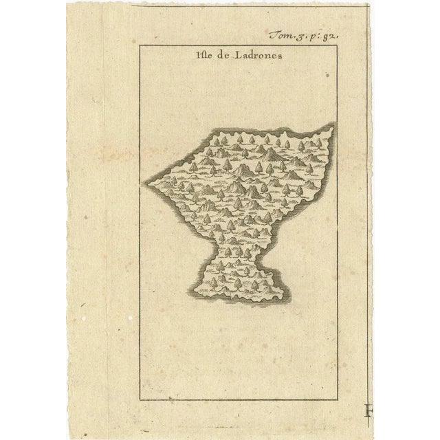 Isle de Ladrones: Early 18th-Century Map of the Mariana Islands by F. Bernard This intriguing copper engraving depicts the...