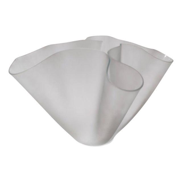 Cartoccio Vase in Transparent Glass attributed to Pietro Chiesa for Fontana Arte, Italy, 1960s For Sale