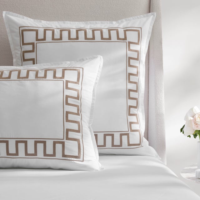 Erin Gates x Kassatex Greek Key Standard Pillowcase, Set of 2 in Taupe For Sale In Miami - Image 6 of 7
