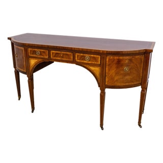 Baker Flame Mahogany Bow Front Stately Homes Sideboard For Sale