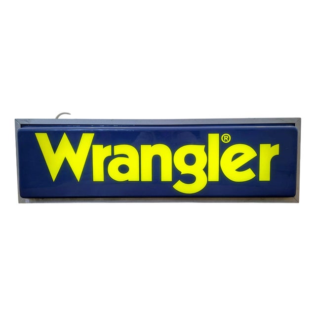 Wrangler Double-Sided Illuminated Advertising Sign, 1990s For Sale
