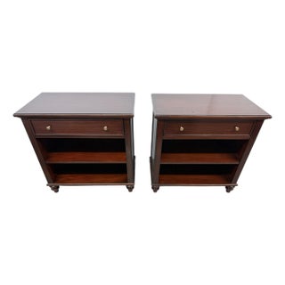 Custom Design Mahogany Open Nightstands, Pair For Sale