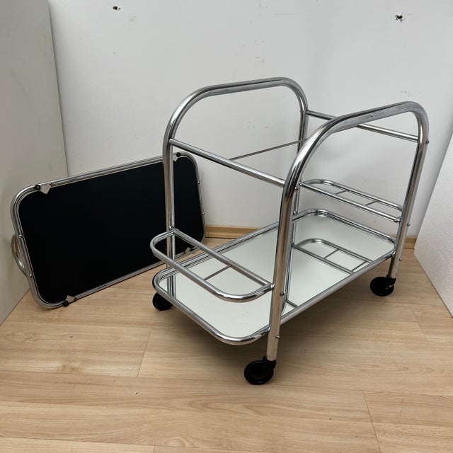 Art Deco Chromed Steel Bar Cart by Robert Mallet-Stevens, France, 1925 For Sale - Image 18 of 18