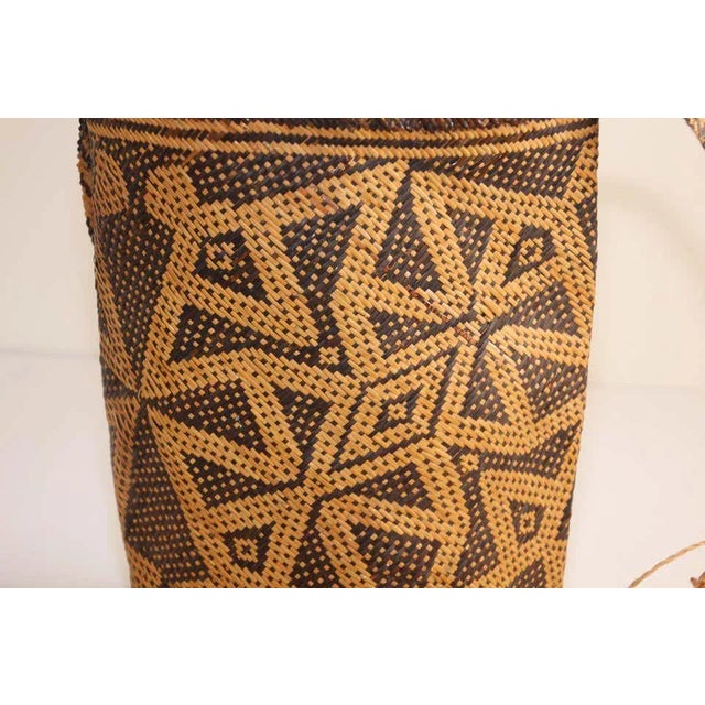 Tribal 1950s Traditional Ethnic Woven Ajat Basket Borneo Indonesia For Sale - Image 3 of 13