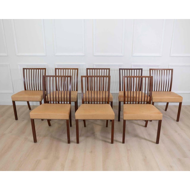 Mid-Century Modern 20th Century Set of Eight Danish Mahogany Dining Chairs by A.J. Iversen For Sale - Image 3 of 9