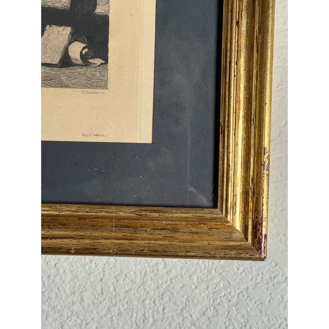 Ebony Late 19th Century Antique Engraving Valazquez Pinx Portrait De Menippe For Sale - Image 8 of 10