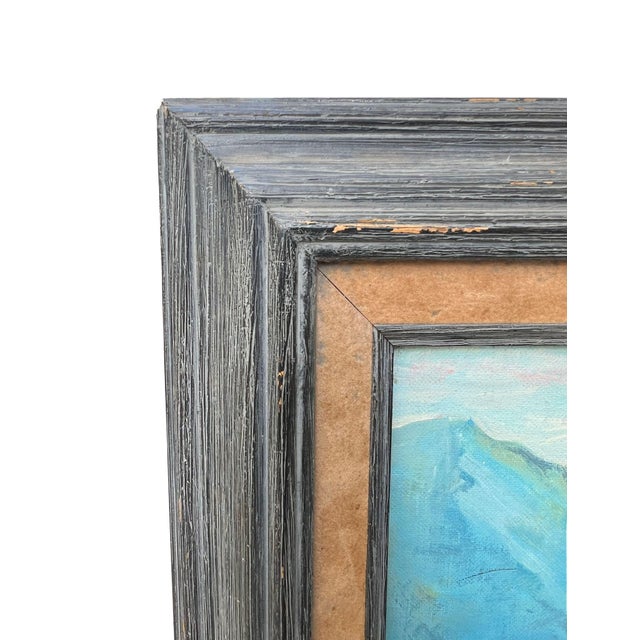 Framed European Mountain Village Oil Painting, Signed "Kyung" For Sale - Image 14 of 15