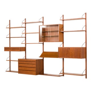 Teak 4-Bay Wall Unit by Poul Cadovius for Cado, Denmark, 1960s For Sale