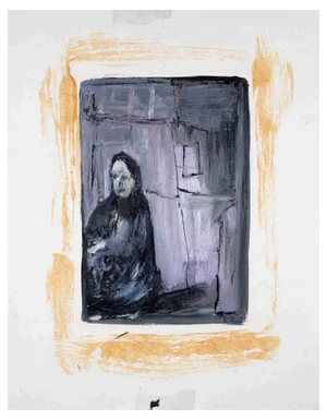 Claude Guez, Woman, Original Painting, Mid-20th-Century