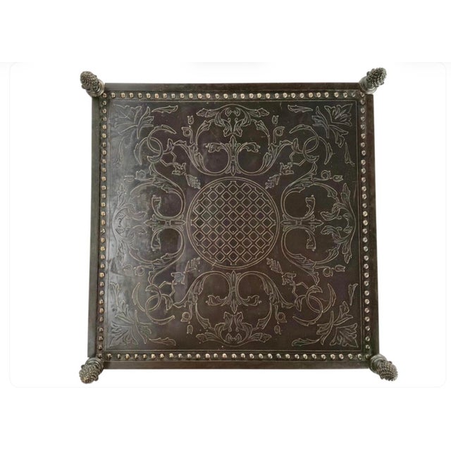 French Neoclassical Three-Tier Étagère in Brass & Metal, 20th Century For Sale - Image 4 of 8