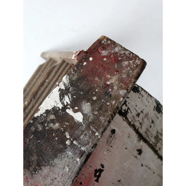 Mid 20th Century Vintage Rustic Wooden Step Ladder For Sale - Image 5 of 12