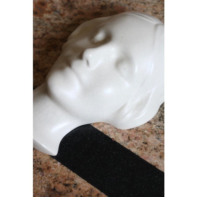 A vintage bisque porcelain wall mask, titled "L'Inconnue De La Seine" probably made by Goebel. Glaze is so thick that...