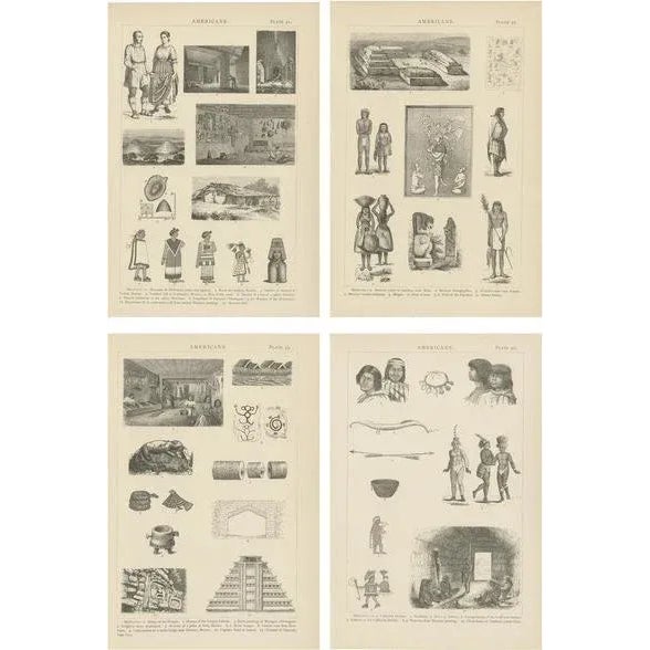 Johann Heck and Daniel Brinton, Illustrations of Various Scenes, Figures and Objects of Mexico, 1886, Prints, Set of 4 For Sale - Image 6 of 6