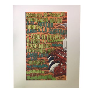 Vintage 1970's "Espiritu De Trabajo" Cuban Protest Poster For Sale