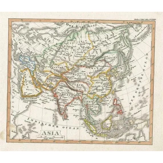 Small Antique Map of Asia, 1837 For Sale - Image 6 of 6