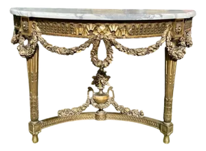Louis Xvi Style Golden Wood Console Table