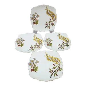 Austrian Marx & Gutherz Carlsbad Floral Luncheon Plates – Set of 4, Ca. 1890–1900