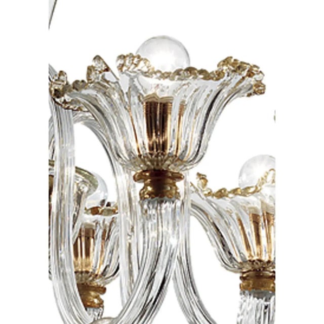 Glass Romantic Murano Glass Chandelier with Floral Accents by Simoeng for Simoeng For Sale - Image 7 of 7