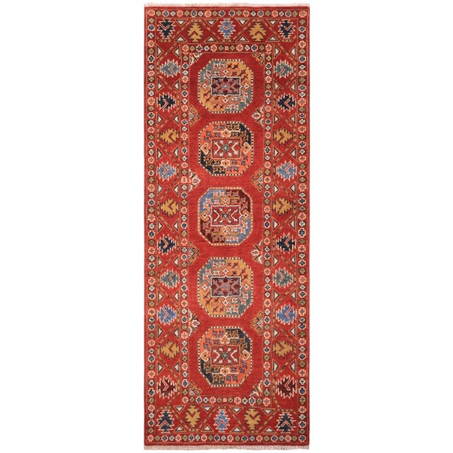 Orange Shabby Chic Ziegler Rust/Rust Wool Runner Rug- 2'8'' X 6'6'' For Sale - Image 8 of 10