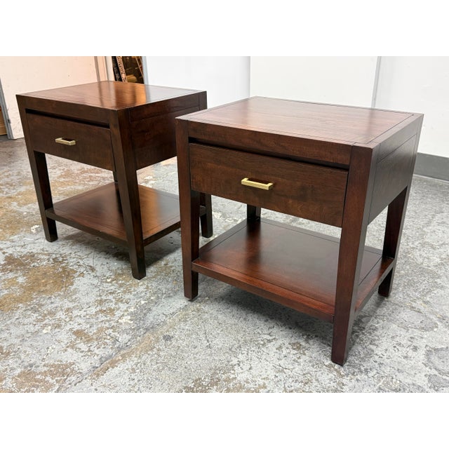 Crate & Barrel Crate & Barrel Dawson Wood Nightstands, Pair For Sale - Image 4 of 12