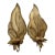 Vintage Late 20th Century Gilt Iron Sheet Candle Sconces With Leaf Design - A Pair For Sale