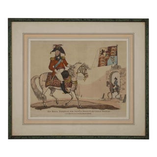 Unknown, The Prince Regent of Great Britain, Original Watercolor Lithograph, 1816 For Sale