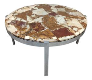 Mid-Century Stone, Onyx, and Marble Coffee Eclectic Table, 1960s