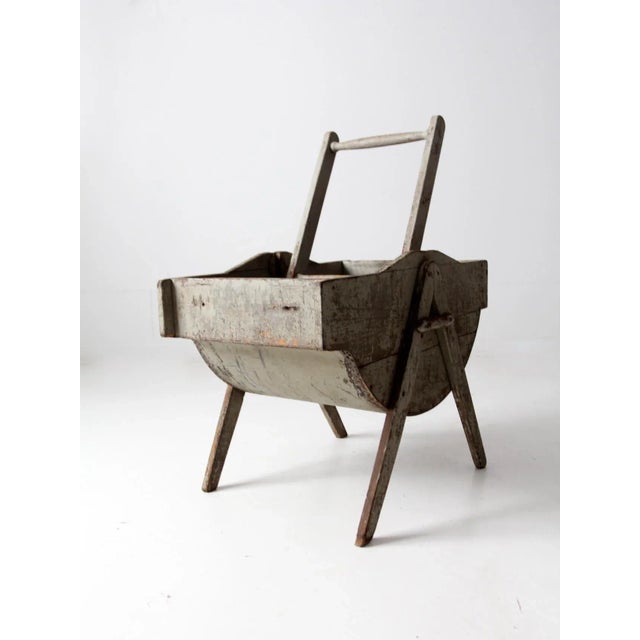 Farmhouse Antique Rocking Laundry Wash Tub For Sale - Image 3 of 13