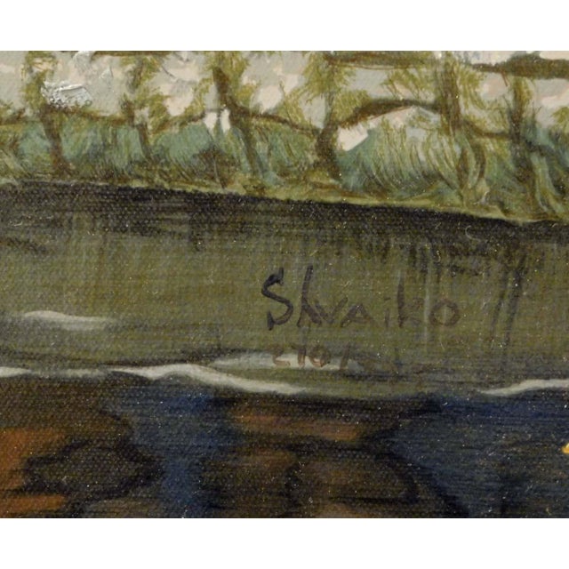 Viktor Shvaiko the Last Leaves Framed Hand Embellished Art on Canvas 270/325 For Sale In Denver - Image 6 of 7