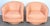 Pair of Diminutive 1970s Pink Silk Channel-Quilted Swivel Club Chairs These inviting low-profile swivel club chairs...