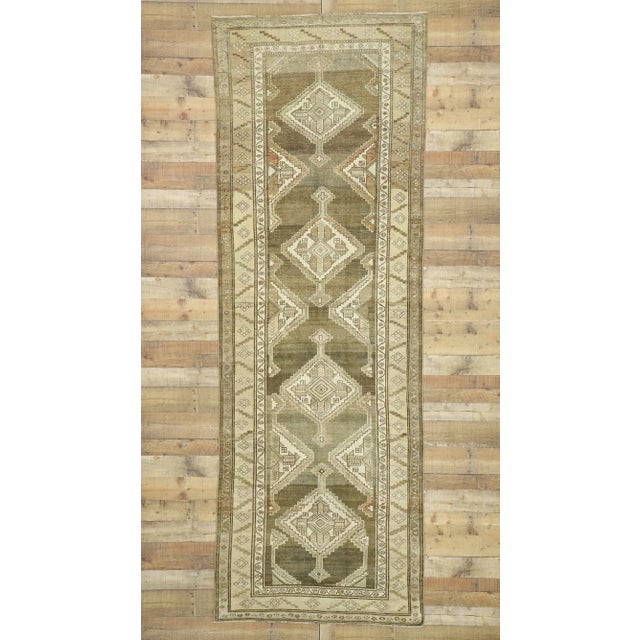 Tan Antique Turkish Malayer Rug Runner - 04'02 X 12'02 For Sale - Image 8 of 8