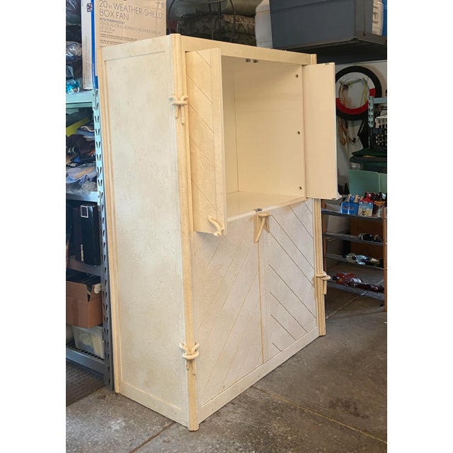 Contemporary Late 20th Century Vintage Contemporary Armoire With Pocket Doors For Sale - Image 3 of 11
