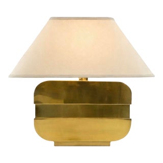 1980s Modern Sculpted Form Brass Table Lamp by Chapman Manufacturing For Sale