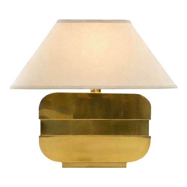 1980s Modern Sculpted Form Brass Table Lamp by Chapman Manufacturing For Sale