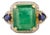 6.53 Carat Emerald Sapphire & Diamond 14k Gold Vintage Statement Ring Size 5 For Sale