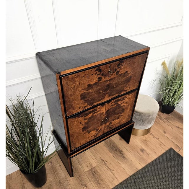 Mid-Century Modern Italian Walnut Bar Cabinet, 1940s For Sale - Image 9 of 11