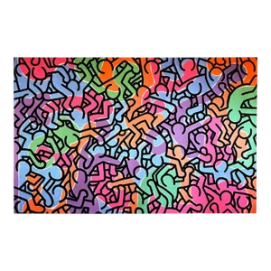 Keith Haring Foundation Pop Art Lithograph Print " Untitled Pastel People " 1985