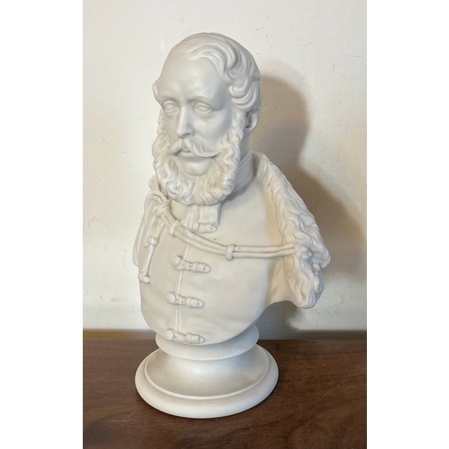 Victorian Antique 19th Century English Copeland Parian Porcelain Portrait Bust of a Victorian Bearded Gentleman For Sale - Image 3 of 18