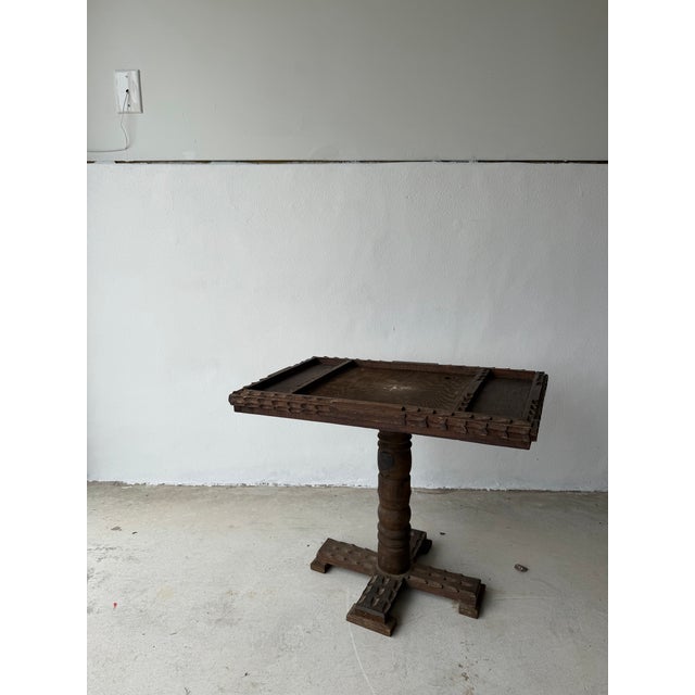 Vintage Hand Carved Tramp Style Side Table For Sale In San Antonio - Image 6 of 10