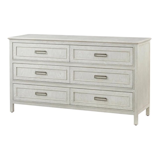 Six Drawer White Oak Dresser For Sale