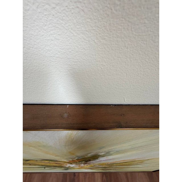 Yellow Mid-Century Abstract Oil Painting Canvas Rita L. Frost For Sale - Image 8 of 14