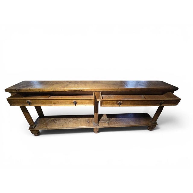 Antique French Walnut Store Counter, 1800 For Sale - Image 9 of 14