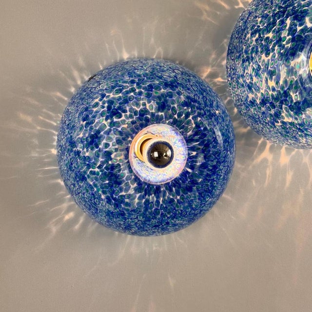 1970s Murano Glass Neverrino Ceiling Lights attributed to Gae Aulenti for Vistosi, 1970s, Set of 3 For Sale - Image 5 of 18