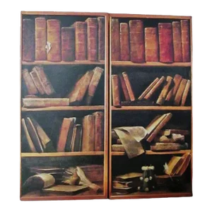 Italian Baroque Bookshelves With Music Books Reproduction, 1999 - Set of 2