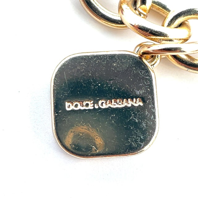 Early 21st Century Dolce & Gabbana Gold-Tone Vintage Chunky Multi-Charm Bracelet For Sale - Image 5 of 5