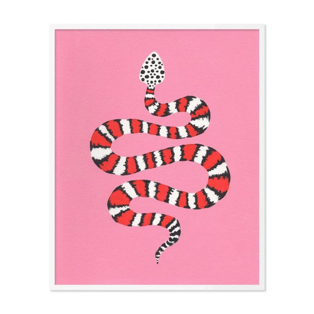 Willa Heart Strawberry Chiffon by Willa Heart in White Frame, Medium Art Print For Sale - Image 4 of 4