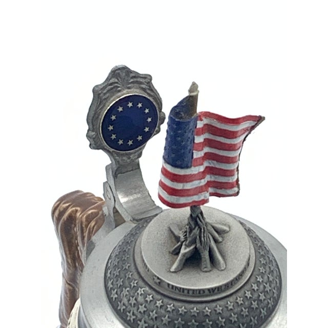 RARE Elevate your Stein collection with this incredibly RARE Westerwald Stars and Stripes Beer Stein! Titled and displayed...