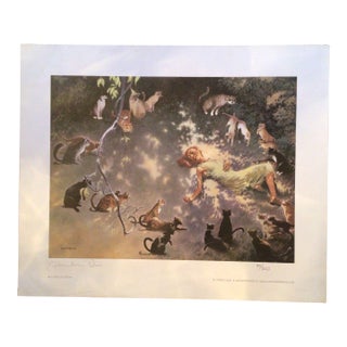 “ a Circle of Cats" Signed and Numbered Print (Edition 84/300) by Artist Charles Vess For Sale